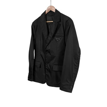Prada Men's Triangular Logo Re-Nylon Single Breasted Blazer Jacket Black 48 157966546 [P]
