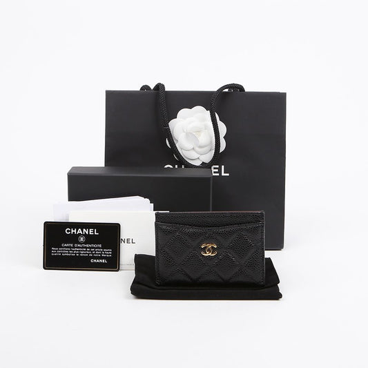 CHANEL Classic Caviar Skin Card Holder 157795985 [P]