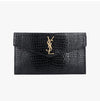 Saint Laurent Cassandra Monogram Crocodile Embossed Envelope Gold Small Clutch Bag 157967932 [P]