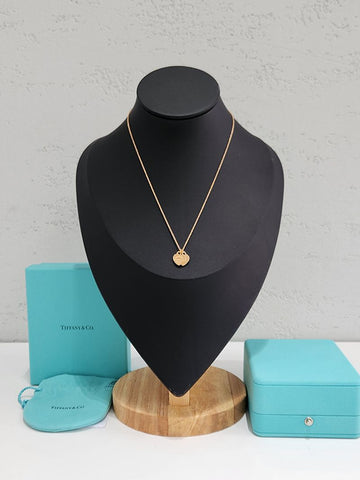 Tiffany & Co Double Heart Tag Pendant Necklace 18K Rose Gold 157969672 [P]