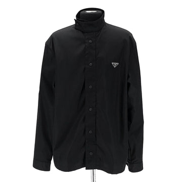 Prada Triangle Logo Nylon Zip-up Shirt Jacket 157969725 [P]