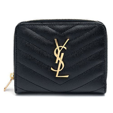 SAINT LAURENT La Prima Monogramm Reißverschluss Geldbörse 668288-BOW01-1000 29763796 [P]