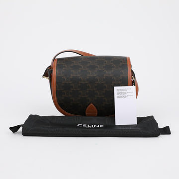 CELINE Triofe Canvas Medium Polka Bag Tan 157665642 [P]