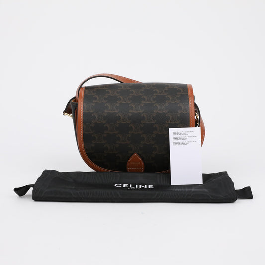 CELINE Triofe Canvas Medium Polka Bag Tan 157665642 [P]