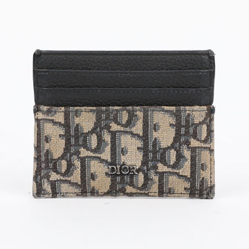 DIOR メンズジャカードグレインカードホルダー ベージュ ブラック 157796392 [P]