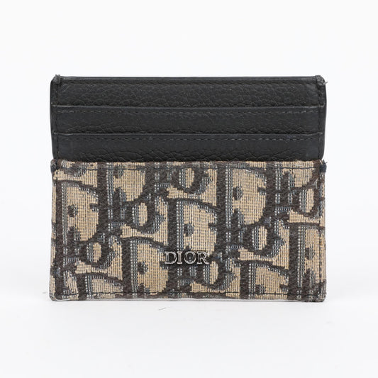 DIOR Männlicher Jacquard Grain Kartenhalter Beige Schwarz 157796392 [P]