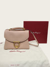 Salvatore Ferragamo Beige Leather Gancini Margo Top Handle Shoulder Bag 157971717 [P]