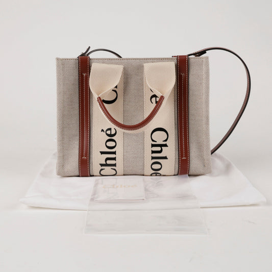 CHLOE Kleine Tote Tasche Weiß Braun 157521235 [P]