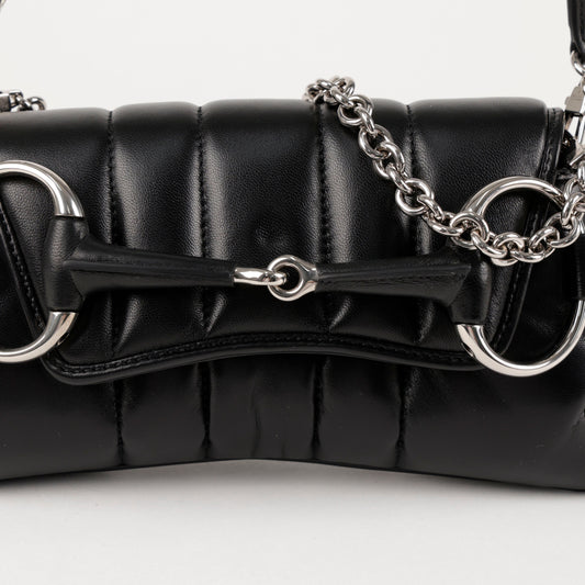 Gucci Horsebit Chain Small Shoulder Bag Black 157523275 [P]