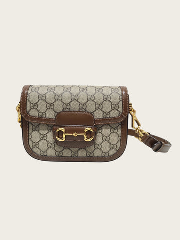 Gucci Beige Ebony Horsebit 1955 Small Shoulder Bag 157972157 [P]