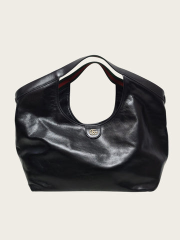 Gucci Large Soft Glossy Leather Tote Bag in Black 157972472 [P]