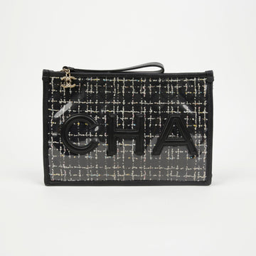 CHANEL ツイード PVC クラッチ 157638340 [P]