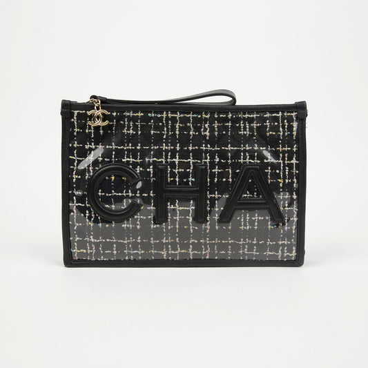 CHANEL ツイード PVC クラッチ 157638340 [P]