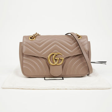 GUCCI マーモント マトラッセ スモール ショルダーバッグ ヌード ピンク 157638367 [P]