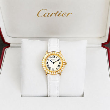Cartier Must Ronde Ivory Dial Roman Large Diamond Watch 157974650 [P]
