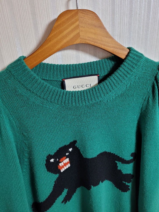 GUCCI ニットヒョウ女女性グリーン[S] 157975419 [P]