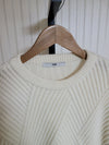 SYSTEM Cashmere Men's Sweater with Diagonal Point in Ivory - 95 157976326 [P]
