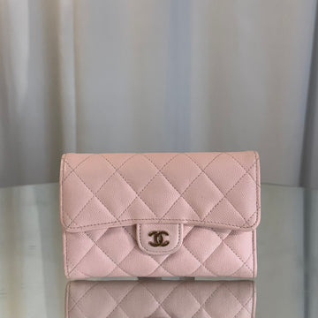 CHANEL Klassische Druckknopf Caviar Klappenbörse Pink 157978718 [P]