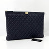 CHANEL Caviar Boy Clutch Bag Large Navy 157979468 [P]