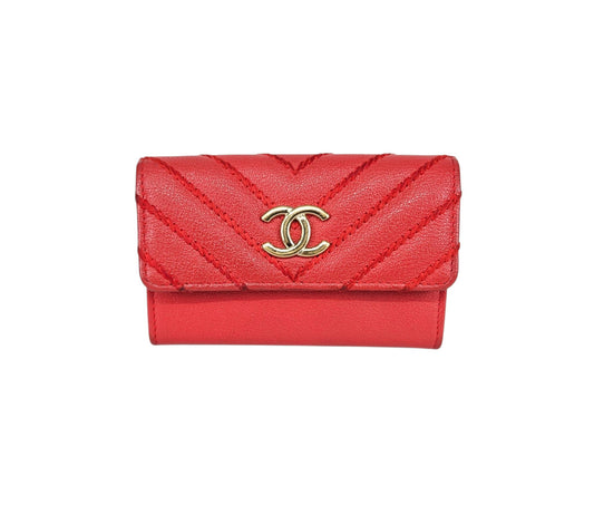 CHANEL Chevron Flap Cardholder 27 158015578 [P]