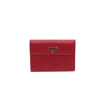 PRADA Rotes Saffiano Geldbörse mit Silber-Logo, kk16022342 158019346 [P]