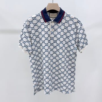 Gucci GG Logo Cotton Pique Polo Shirt 158021144 [P]