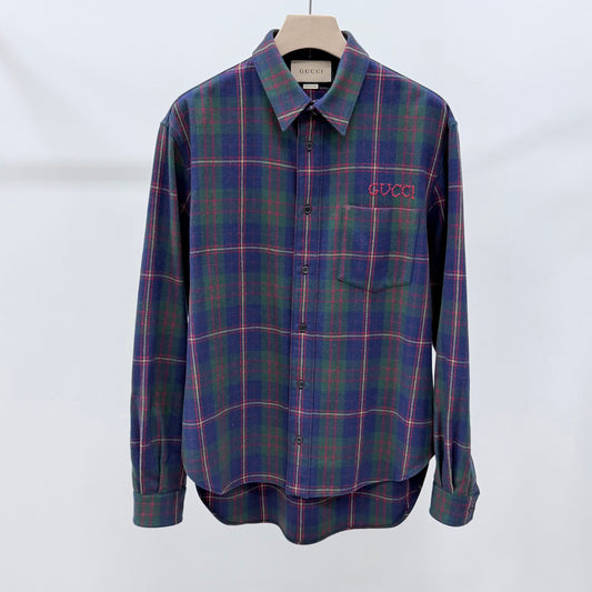 GUCCI フランネルチェックシャツ 48 158021150 [P]