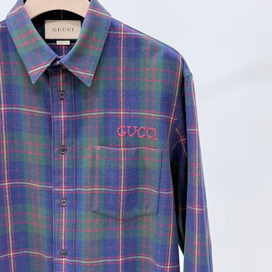 GUCCI フランネルチェックシャツ 48 158021150 [P]