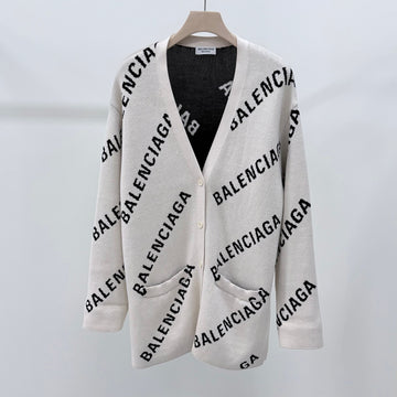 Balenciaga Multi-Logo Oversized Cardigan Ivory 158021381 [P]