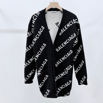 Balenciaga Oversized Multi-Logo Cardigan Black 158021395 [P]