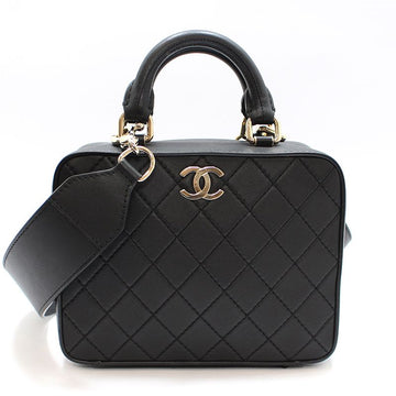 CHANEL Cosmetic Vanity Top Handle Shoulder Crossbody Bag AS1286 Black 158021517 [P]