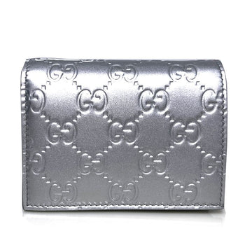 GUCCI Kleine Geldbörse mit GG-Emblem 847207 AAFT5 8144 Silber 158039004 [P]