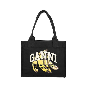 Ganni Banana Logo Easy Large Shopper Tote Bag A6897 099 148525905 [P]