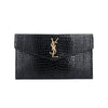 Saint Laurent Cassandra Monogram Crocodile Embossed Envelope Gold Small Clutch Bag 157967932 [P]