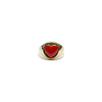 Wilhelmina Garcia Gold Red Heart Ring 152739557 [P]