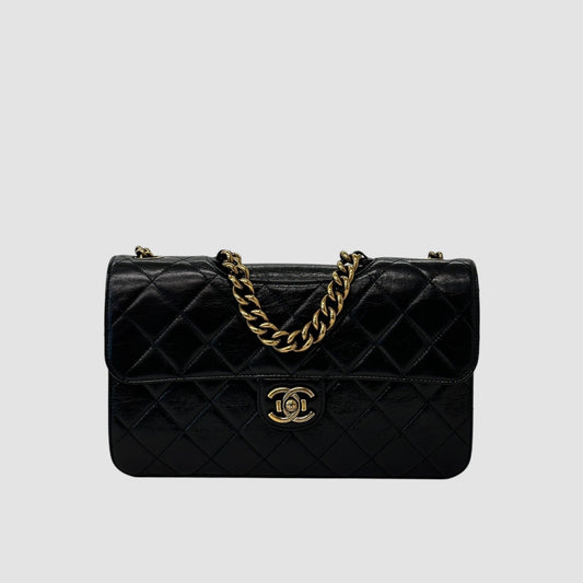 CHANEL Perfect Edge Flap Chain Large Black Shoulder Bag 18 Series 158053742 [P]