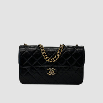CHANEL Perfekte Kante Klappen Kette Große Schwarze Schultertasche 18. Serie 158053742 [P]