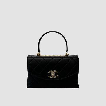 CHANEL Saison Coco Handle Top Handle Kette Beschriftung Schwarz 28 158054055 [P]