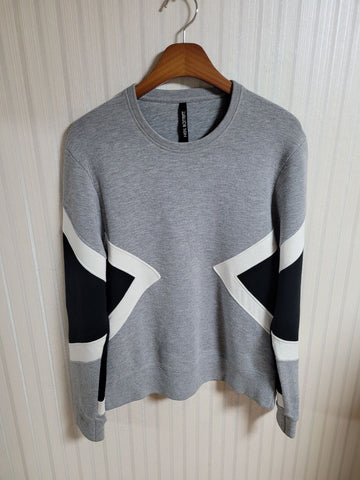 Neil Barrett Men's Geometric Neoprene Sweatshirt Gray [S] 158061756 [P]