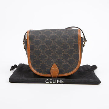 CELINE Triofe Canvas Medium Polko Bag Tan 157315124 [P]