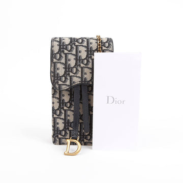 Dior Saddle Vertical Oblique Jacquard Chain Strap Pouch Blue 157594246 [P]