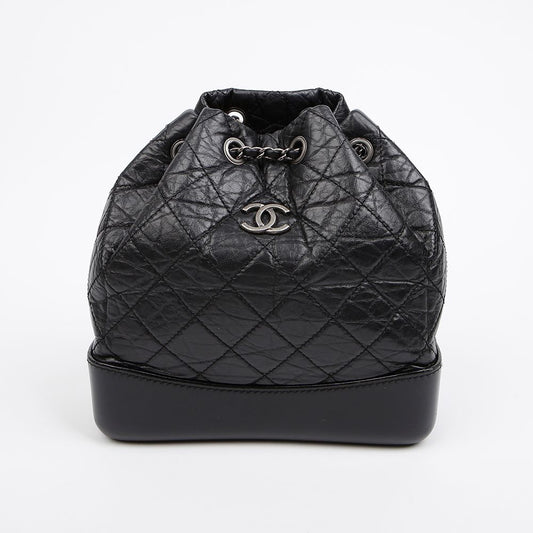 CHANEL ガブリエル スモール ヴィンテージ カーフスキン バックパック ブラック シルバー 157796379 [P]