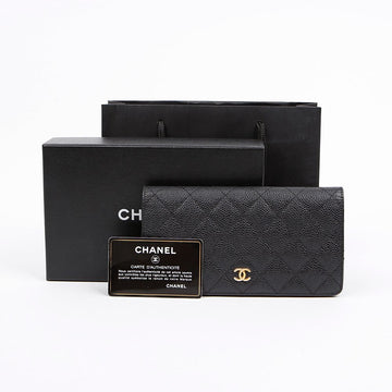 CHANEL キャビアスキンタイムレスクラシック長財布ブラックゴールド 157797096 [P]