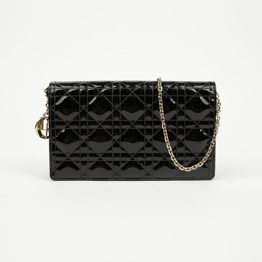 DIOR Schwarze Lackleder Dame Clutch 157910443 [P]