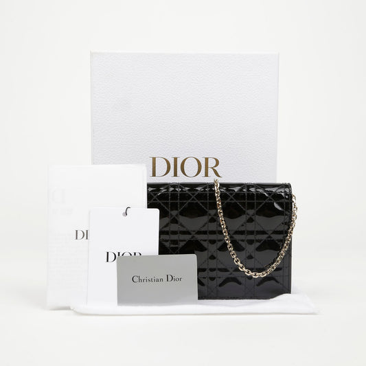 DIOR Schwarze Lackleder Dame Clutch 157910443 [P]