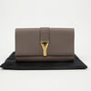 SAINT LAURENT カバシーク レザー フラップ クラッチ ゴールド 157910539 [P]