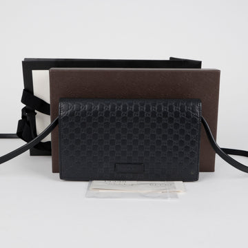 Gucci Microshima Mini Leather Crossbody Bag Black 157795957 [P]