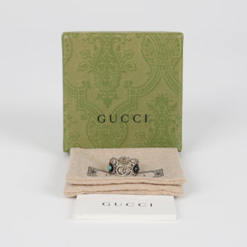 Gucci Double G Mother of Pearl Ring Silver 157897160 [P]