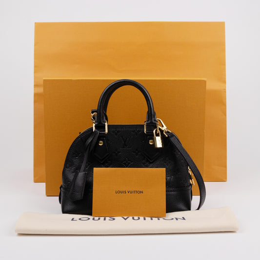 LOUIS VUITTON Neon Alma BB Monogram-Reliefs Leder Schwarz 157639477 [P]
