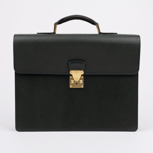 Louis Vuitton Moscow Taiga Leather Briefcase Epicia Green 157889183 [P]
